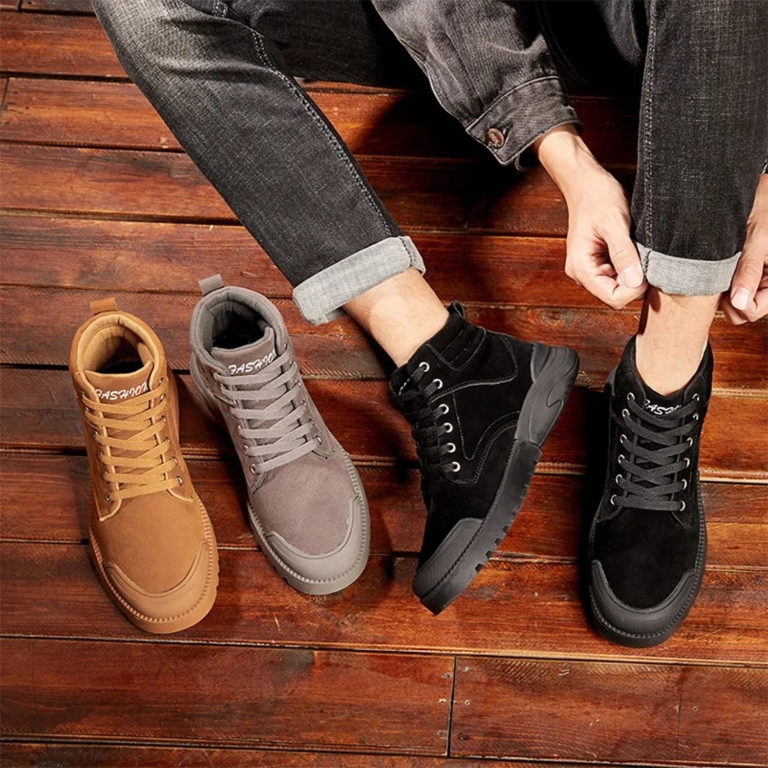 Monverra High-Top Hiking Boots with Plush Lining and Non-Slip Sole